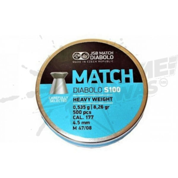 Municiones Match Diabolo S100 cal .177 4.5mm 500pz