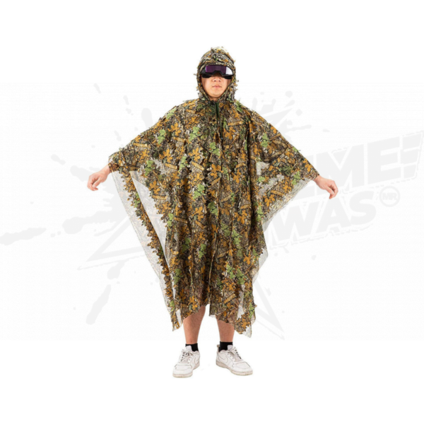 Traje Camuflaje Poncho Ghillie Hojas 3D Para Cacería
