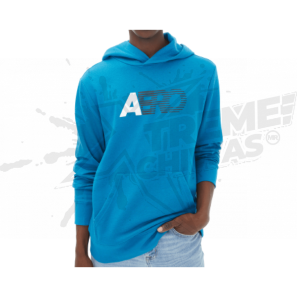 Sudadera Hoodie Aeropostale Caballero Aero Stripe Turquesa - Image 2