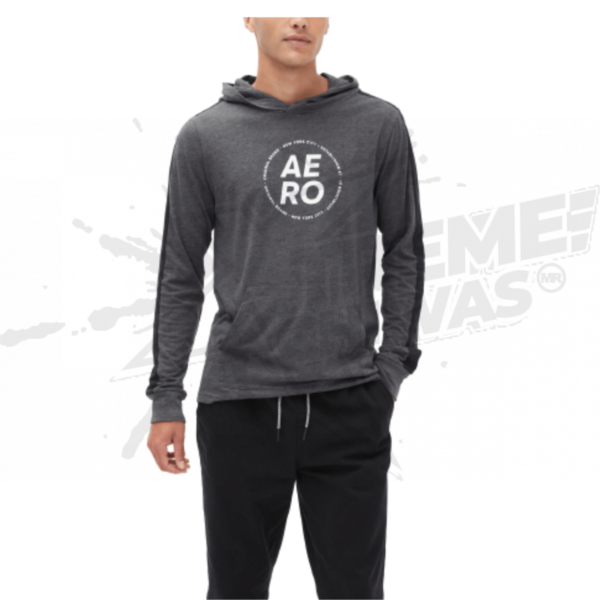 Sudadera Capucha Aero Circle Manga Larga Gris Oscuro - Image 3