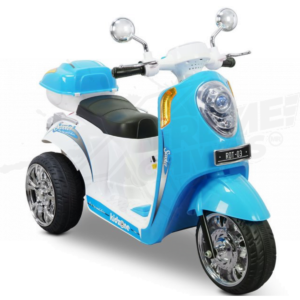 Mini Moto Electrica Bateria 6v Retro Azul Vespa