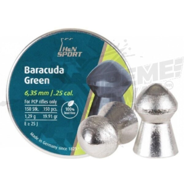 Pellets Baracuda Green H&n Sport Calibre .25 (6,35mm)