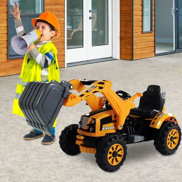 Montable 6v Tractor Aosom Construccion Vehículo Para Niños - Image 2