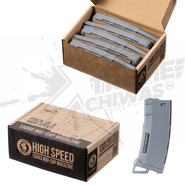 Paquete 5 magazine high speed 130rds Lancer tactical gris