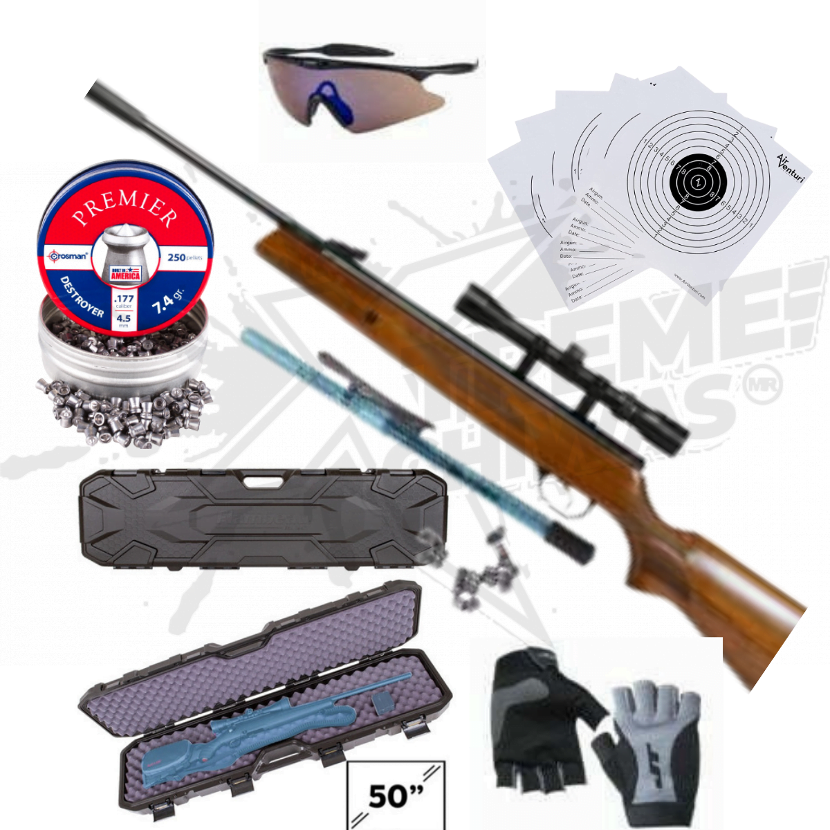 Hatsan 95 Np Rifle Scope 3-9x32 Case Package .177 (4.5mm)