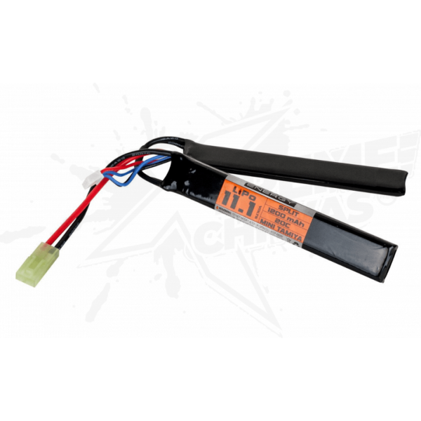Bateria Valken LiPo 11.1V 1200mAh 30C Dividida Airsoft Small Tamiya Xtremechiwas