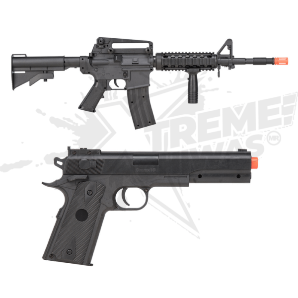 Rifle Airsoft 9902 M4 Pistola M1911 Resorte Bbs 6mm - Image 2
