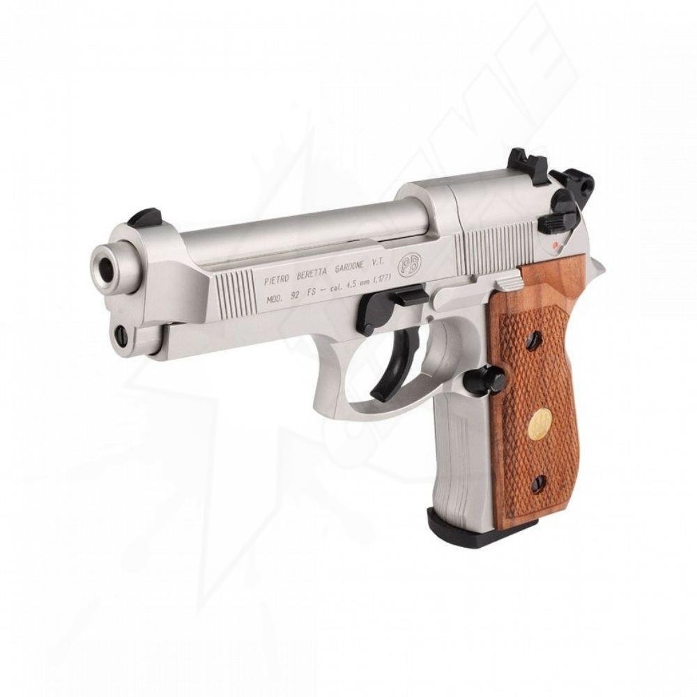 Beretta 92fs Nickel/Wood CO2 Pellet .177 (4.5mm) Pistol - Image 3