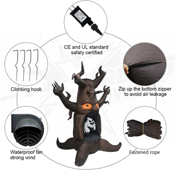 Inflatable Halloween Haunted Tree Outdoors with Light - Image 4
