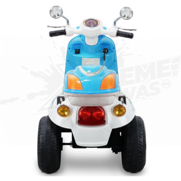 Mini Moto Electrica Bateria 6v Retro Azul Vespa - Image 3