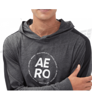 Sudadera Capucha Aero Circle Manga Larga Gris Oscuro