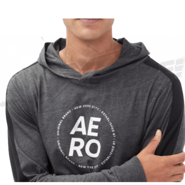 Sudadera Capucha Aero Circle Manga Larga Gris Oscuro