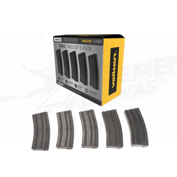 Paquete 5 Magazines 6mm M4 AEG Valken 140rds Mid-Cap Negro - Image 4