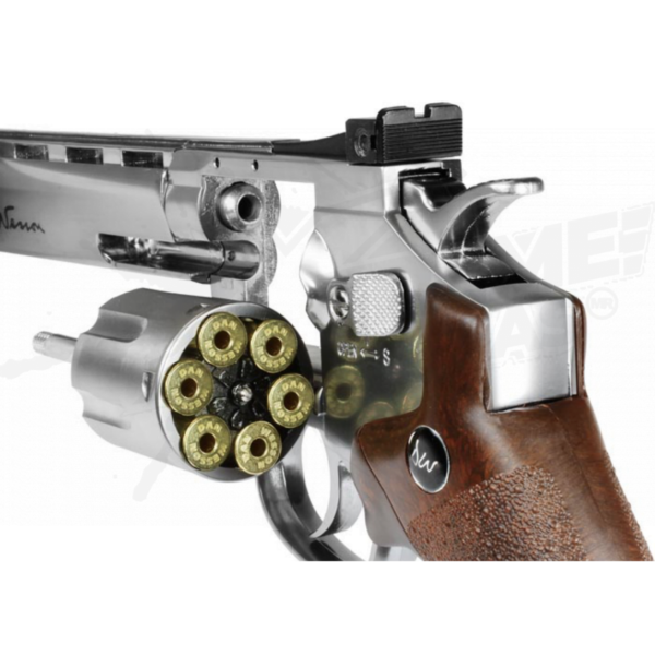 Revolver Dan Wesson Silver 8In 350 Bbs Pellgun CO2 .177 (4.5mm) - Image 4