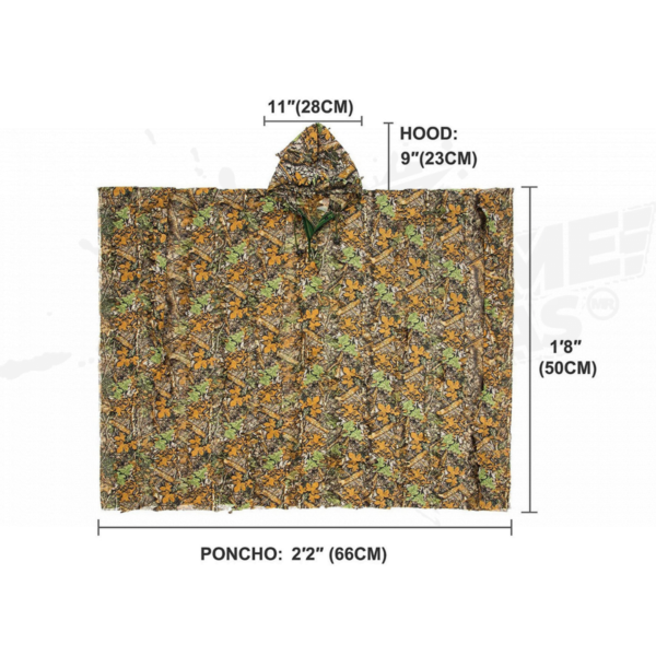 Traje Camuflaje Poncho Ghillie Hojas 3D Para Cacería - Image 2