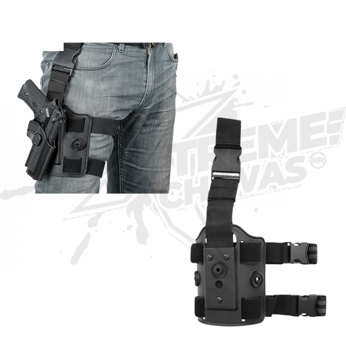 Airsoft Tactical Leg Amomax Black - Image 3
