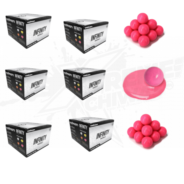 6 Cajas de 2000 paintball rosas valken infinity c/u calibre .68