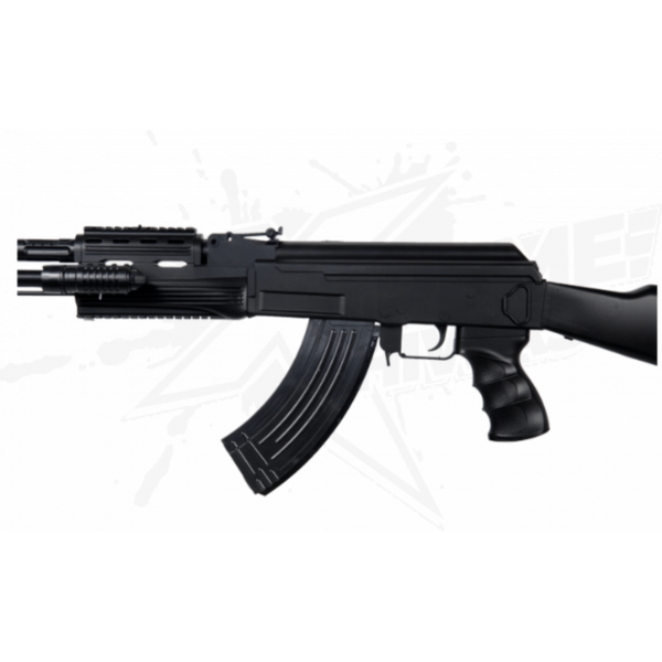 Rifle Airsoft AK47 Tactical Resorte con Laser Linterna 6mm - Image 3