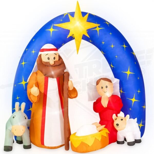 Inflable Navideño Nacimiento Jesús, José y María 1.8m