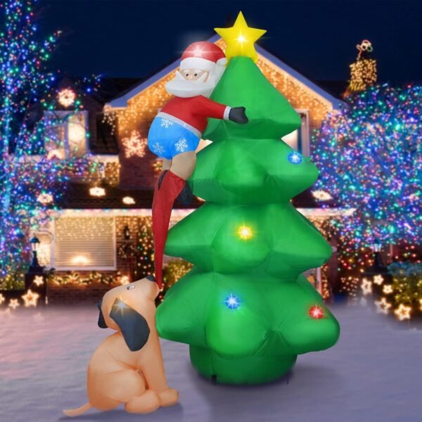 Inflable Navidad De 1.83cm, Arbol Con Papá Noel - Image 3