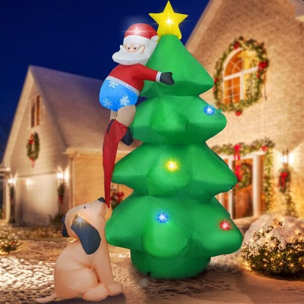 Inflable Navidad De 1.83cm, Arbol Con Papá Noel - Image 2
