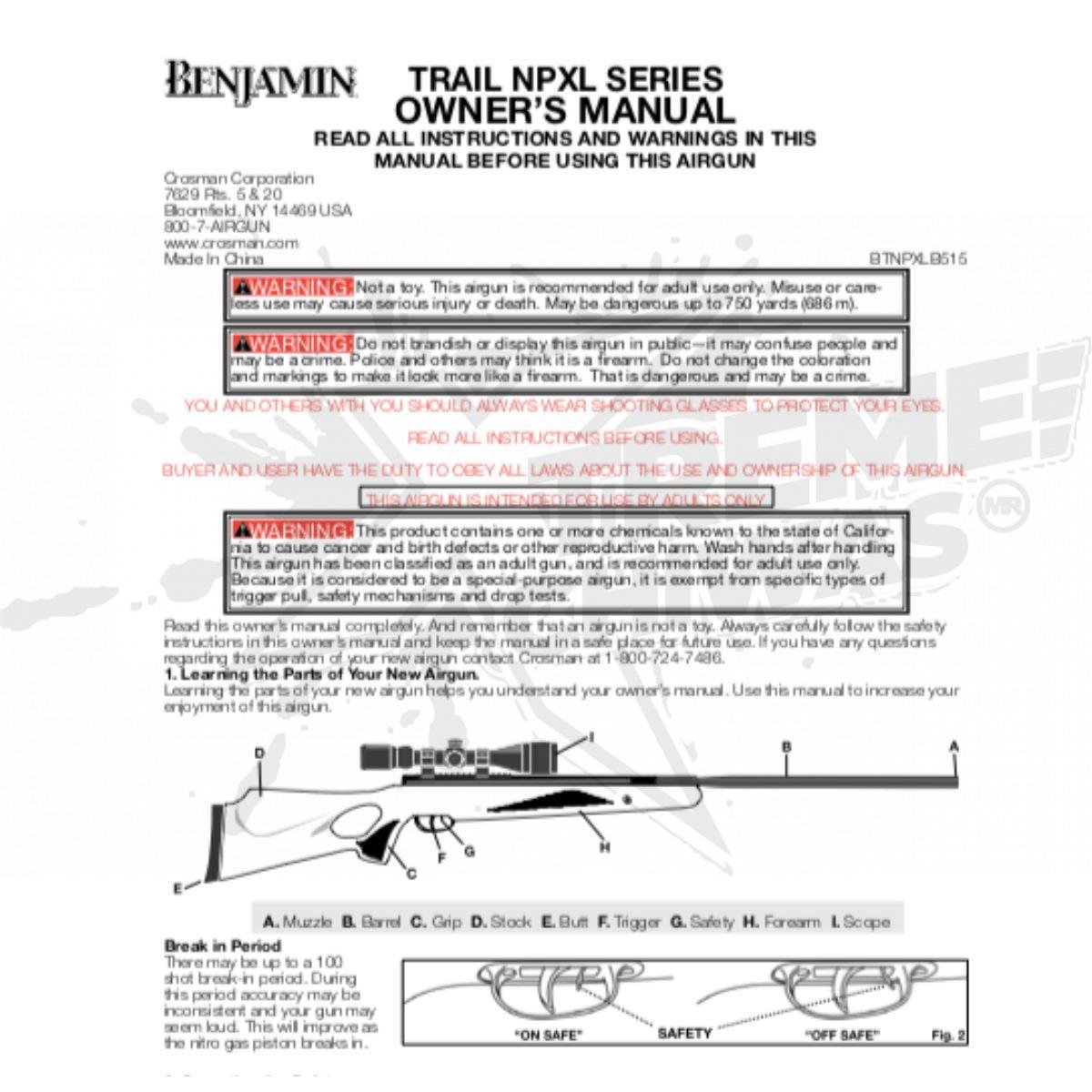 Benjamin Trail Xl Wood Pellets Rifle 177 (4.5mm) - Image 6