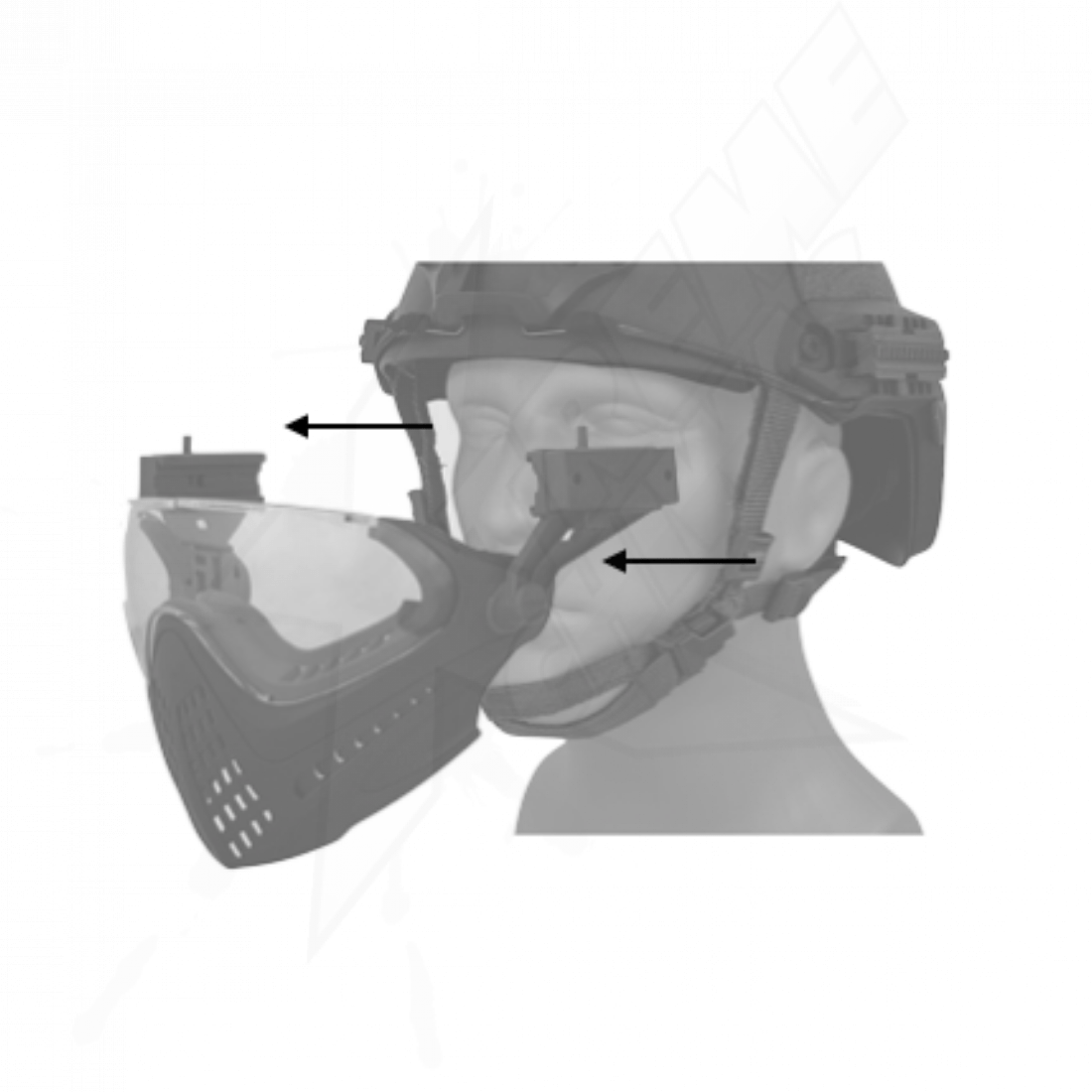 Detachable Full Face Tactical Helmet with Multicam Camo Face Shield - Image 4