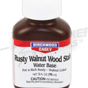 Birchwood Casey Water-Based Rusty Walnut Wood Stain, Fast-Acting, Easy-to-Use for Gun Staining and Antiquing, 3 oz Bottle