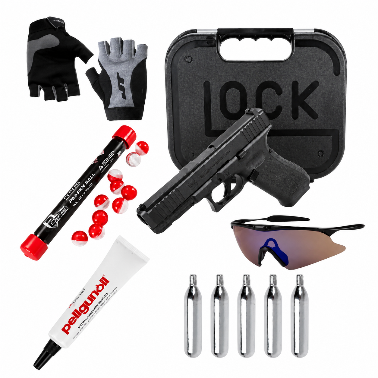 Glock 17 Gen 5 .43 Gotcha Pistol Package With Gloves and Goggles
