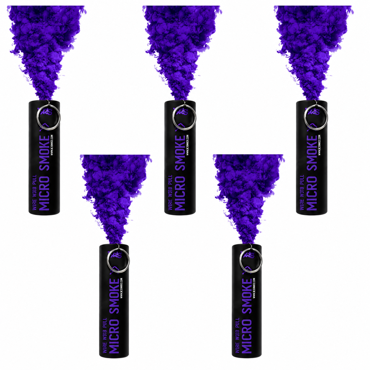 Pack of 5 Enola Gaye Purple EG25 Smoke Grenades