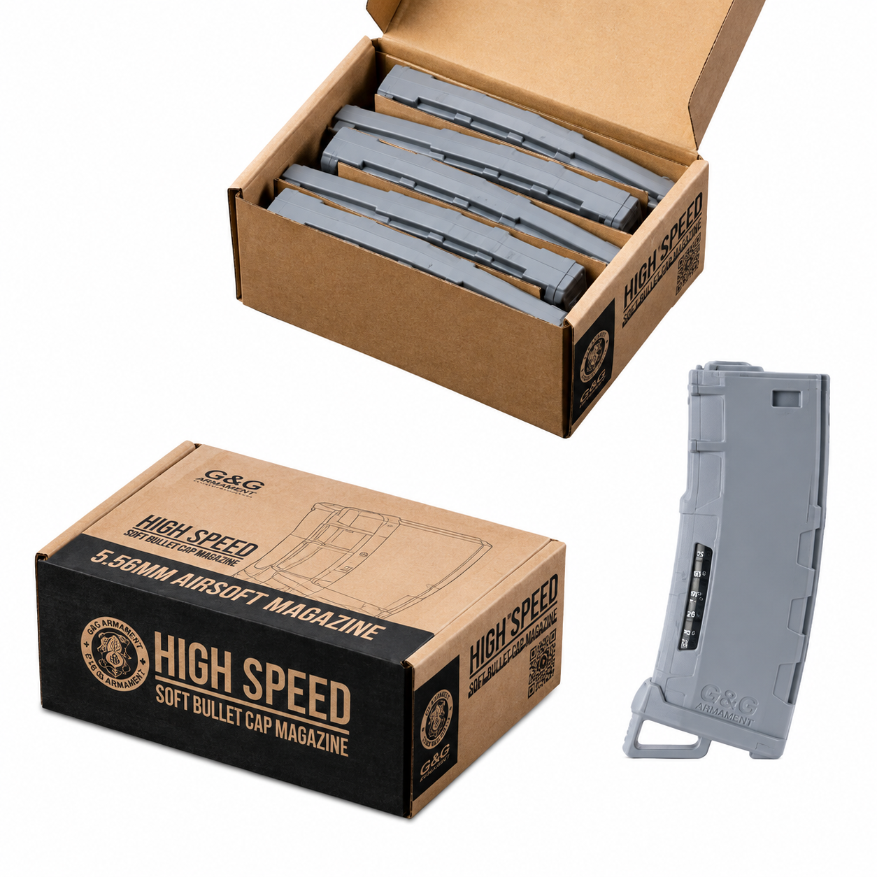 Pack 5 magazine high speed 130rds Lancer tactical gray