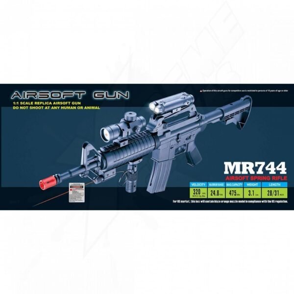 Rifle Airsoft M4 Led Rojo Linterna Resorte Bbs 6mm - Image 2