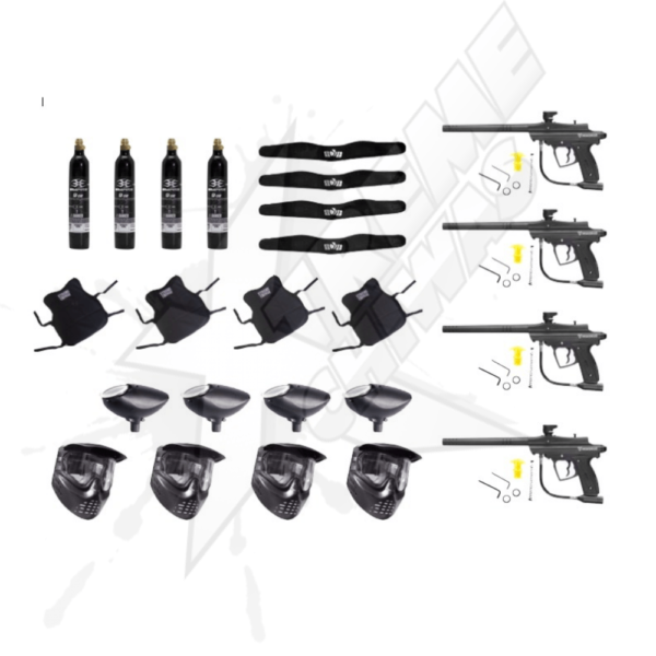Paquete 4 Marcadoras Conquest Mecanica Gotcha Con Accesorios