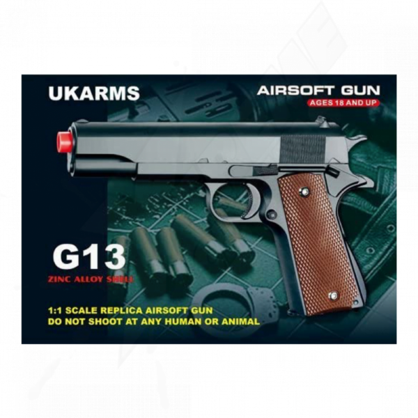 Pistola Airsoft Ukarms G13 Resorte Bbs 6mm - Image 3