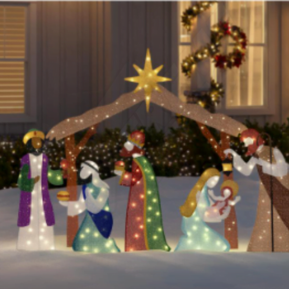 Giant Christmas Nativity Scene 210 LED Lights 6ft