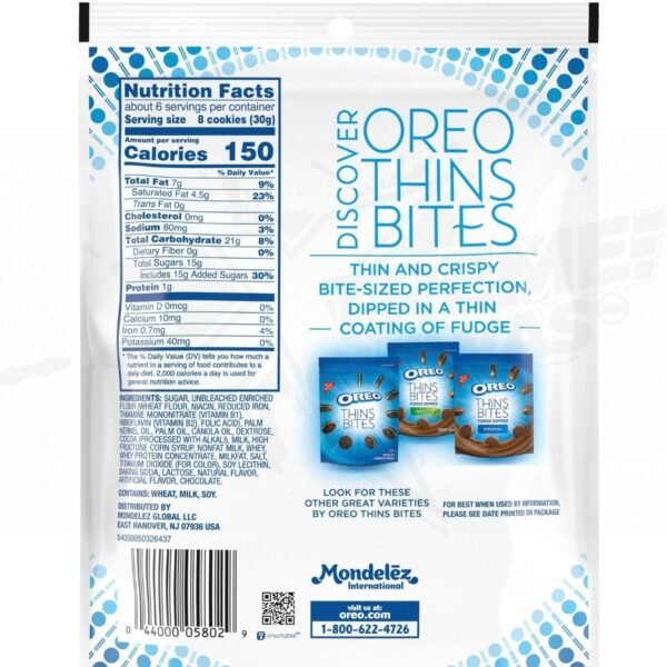 Oreo Thins Bites Blancas Galletas 181g Importado Snack - Image 2