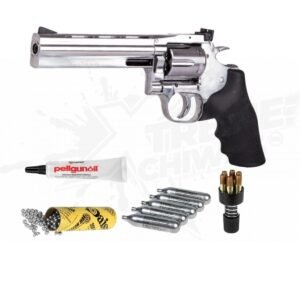 Revolver Dan Wesson 715 6In Nickel 350 Bbs Pellgun CO2 .177 (4.5mm)
