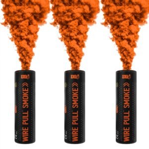 3 Smoke Grenades Wire Pull Orange Enola Gaye WP40