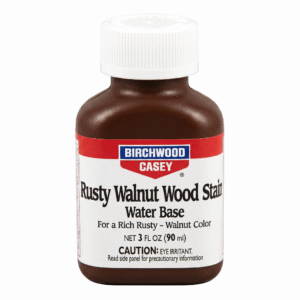 Birchwood Casey Water-Based Rusty Walnut Wood Stain, Fast-Acting, Easy-to-Use for Gun Staining and Antiquing, 3 oz Bottle