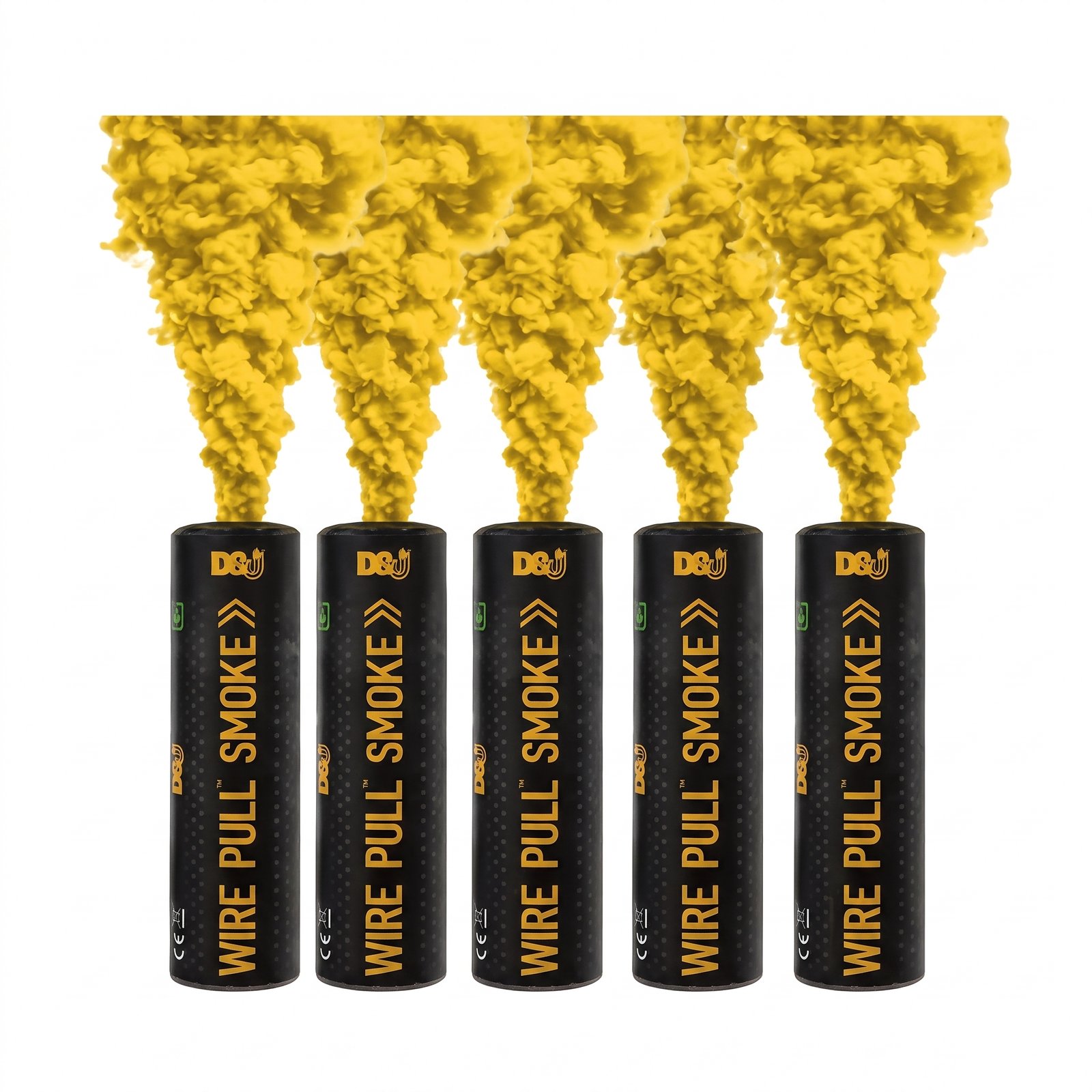 5 Enola Gaye WP40 Yellow Wire Pull Smoke Grenades