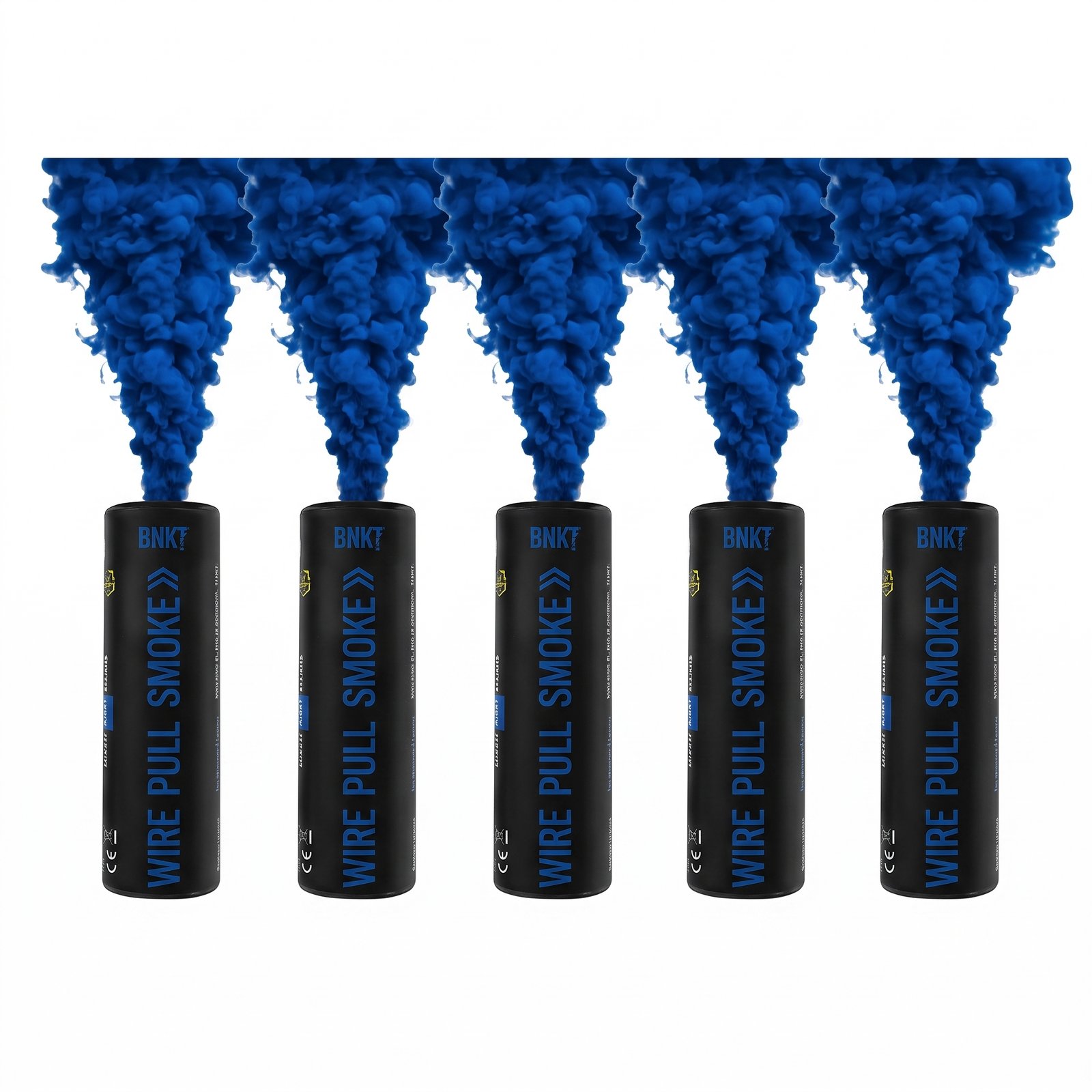 Pack of 5 Enola Gaye WP40 Blue Wire Pull Smoke Grenades
