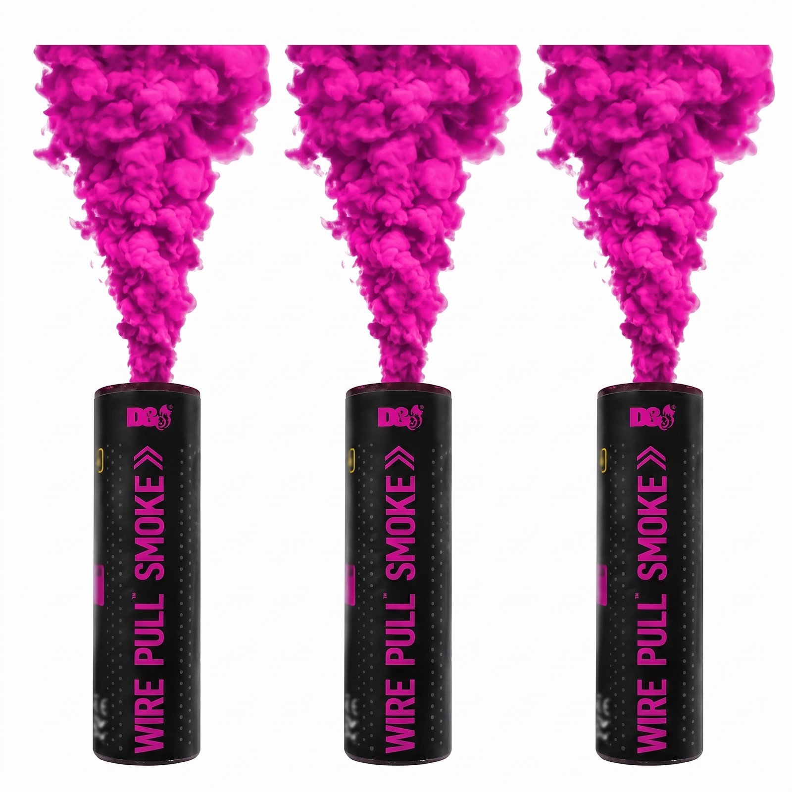 3 Smoke Grenades Wire Pull Pink Enola Gaye WP40