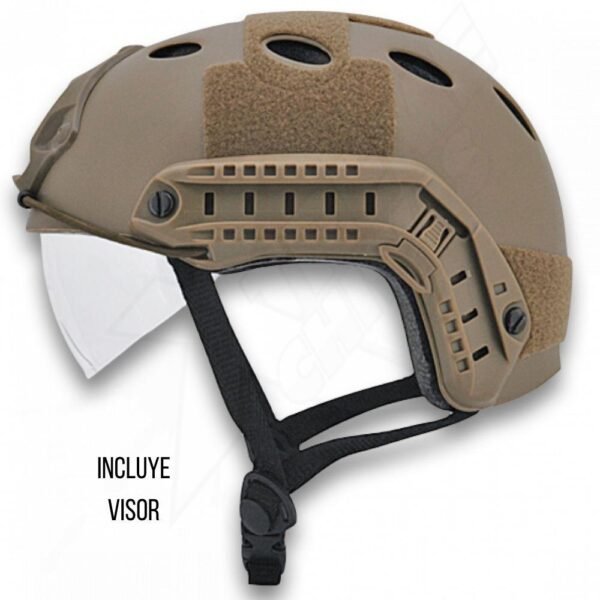 Casco Tactico Con Visor Correa Ajustable Arena - Image 2