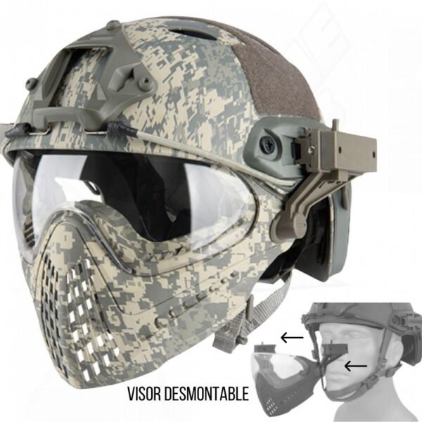 Careta Casco Completo Desmontable Piloto Wosport ACU