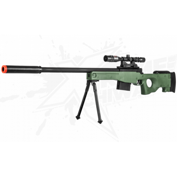 Rifle Airsoft P2703g Mira Punto Verde Bipode Bbs 6mm - Image 3
