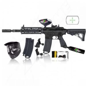 Paquete Marcadora Tippmann Tmc Magfed Negra Tanque Co2 Careta Hopper