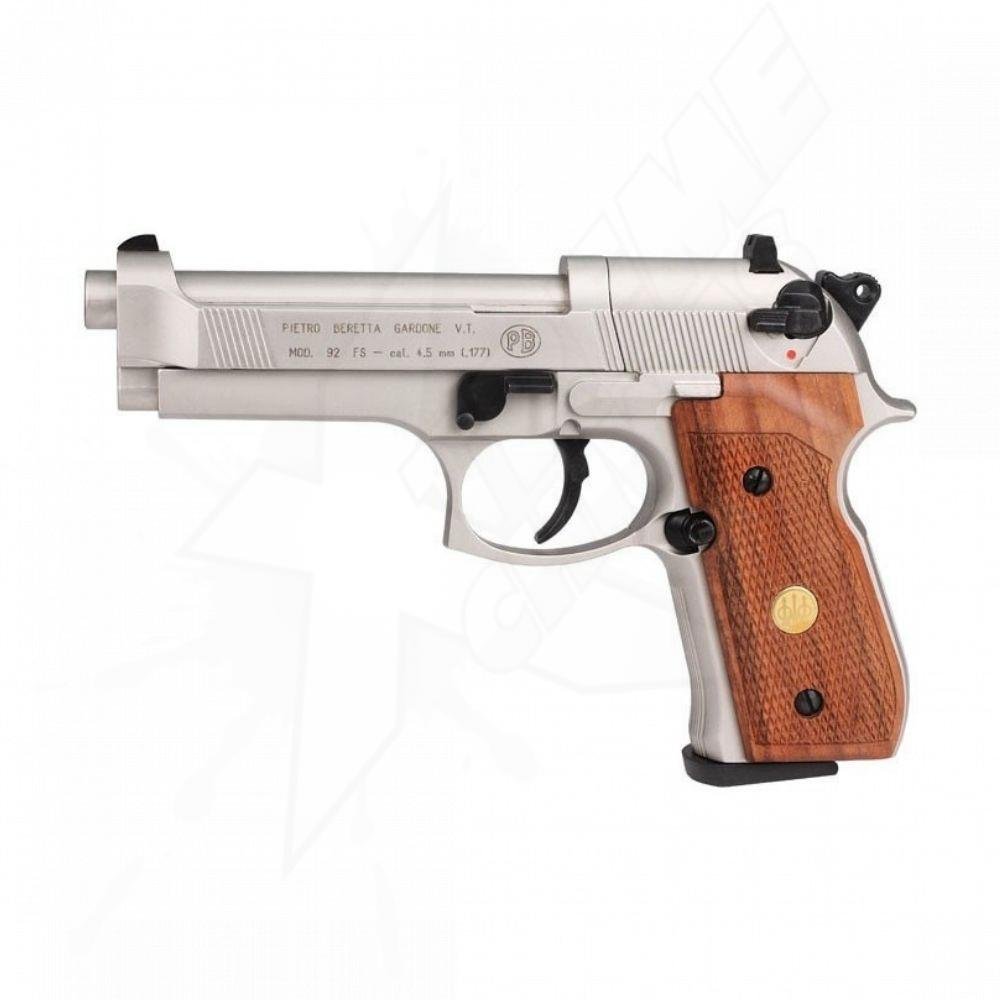 Beretta 92fs Nickel/Wood CO2 Pellet .177 (4.5mm) Pistol