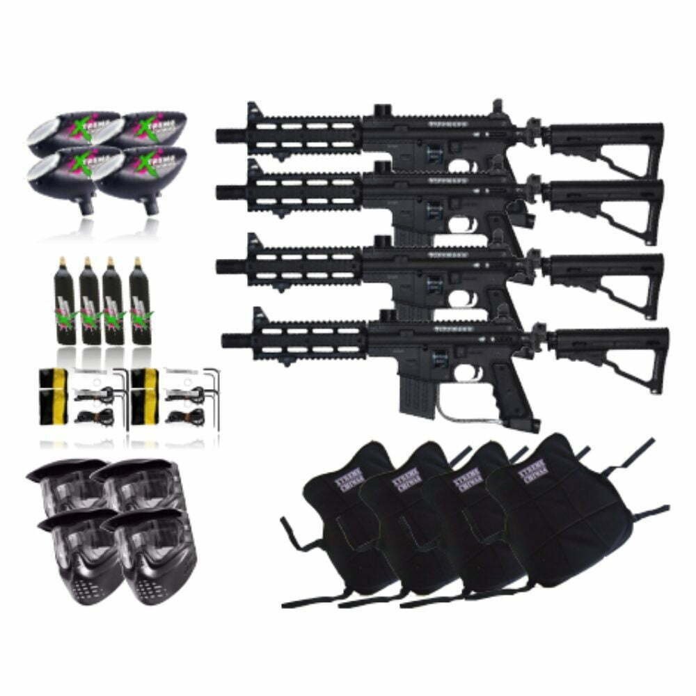 Field Pack 4 Tippmann Sierra one Project Salvo Black Marker Co2 Tank Hopper Vest Mask