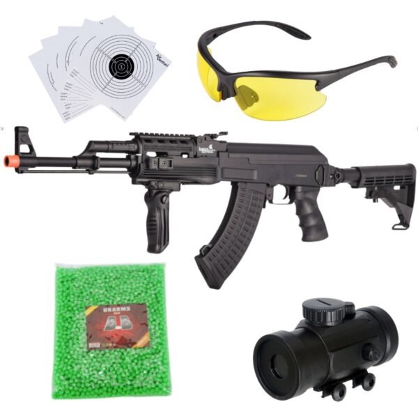 Paquete Lancer Tactical Airsoft Full Metal AK-47 AEG Bbs 6mm - Image 4