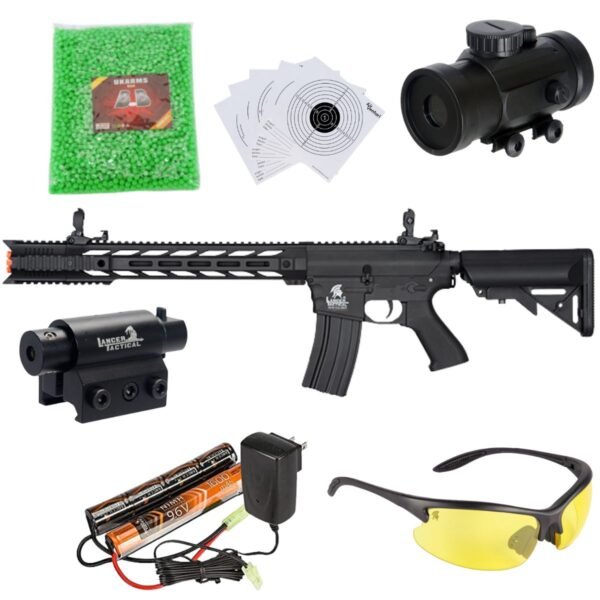 Lancer Tactical Low FPS Gen 2 M4 SPR Interceptor Airsoft AEG Rifle Negro 6mm Paquete - Image 3